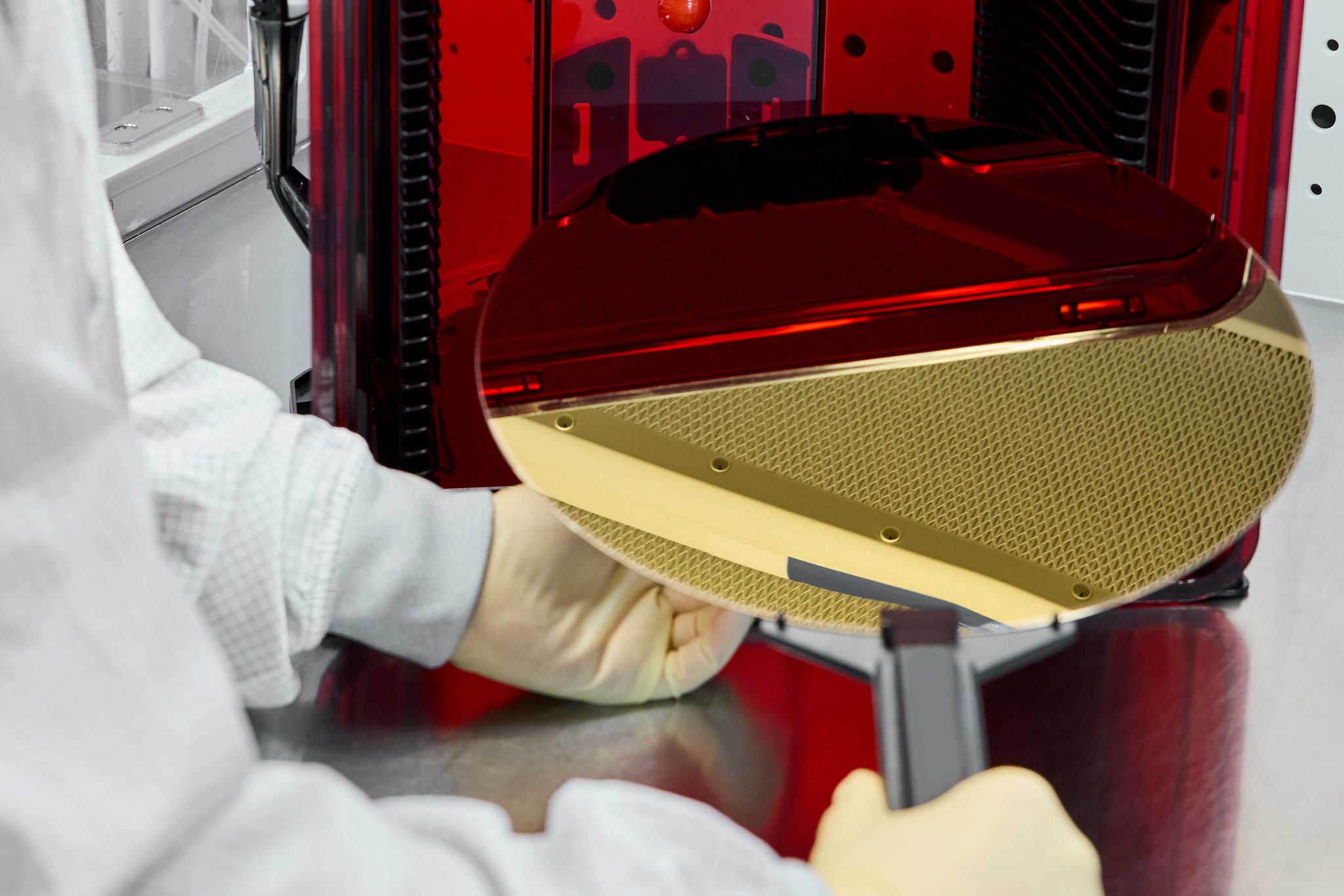 Close view of a silicon wafer